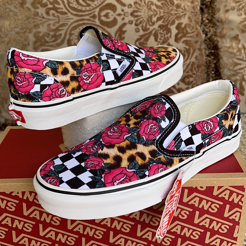 Vans Men’s Classic Slip On Rose/Animalchck Trwht Sneakers - Picture 10 of 16